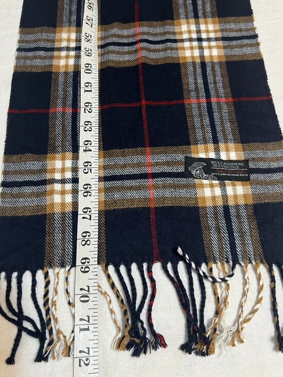 Cashmere Blend Plaid Scarf 85% Cashmere 15% Viscose – Soft Tartan Winter Wrap - Picture 6 of 6